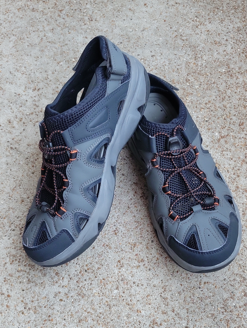 Eddie Bauer Gray Sport Sandals with Orange Accents
